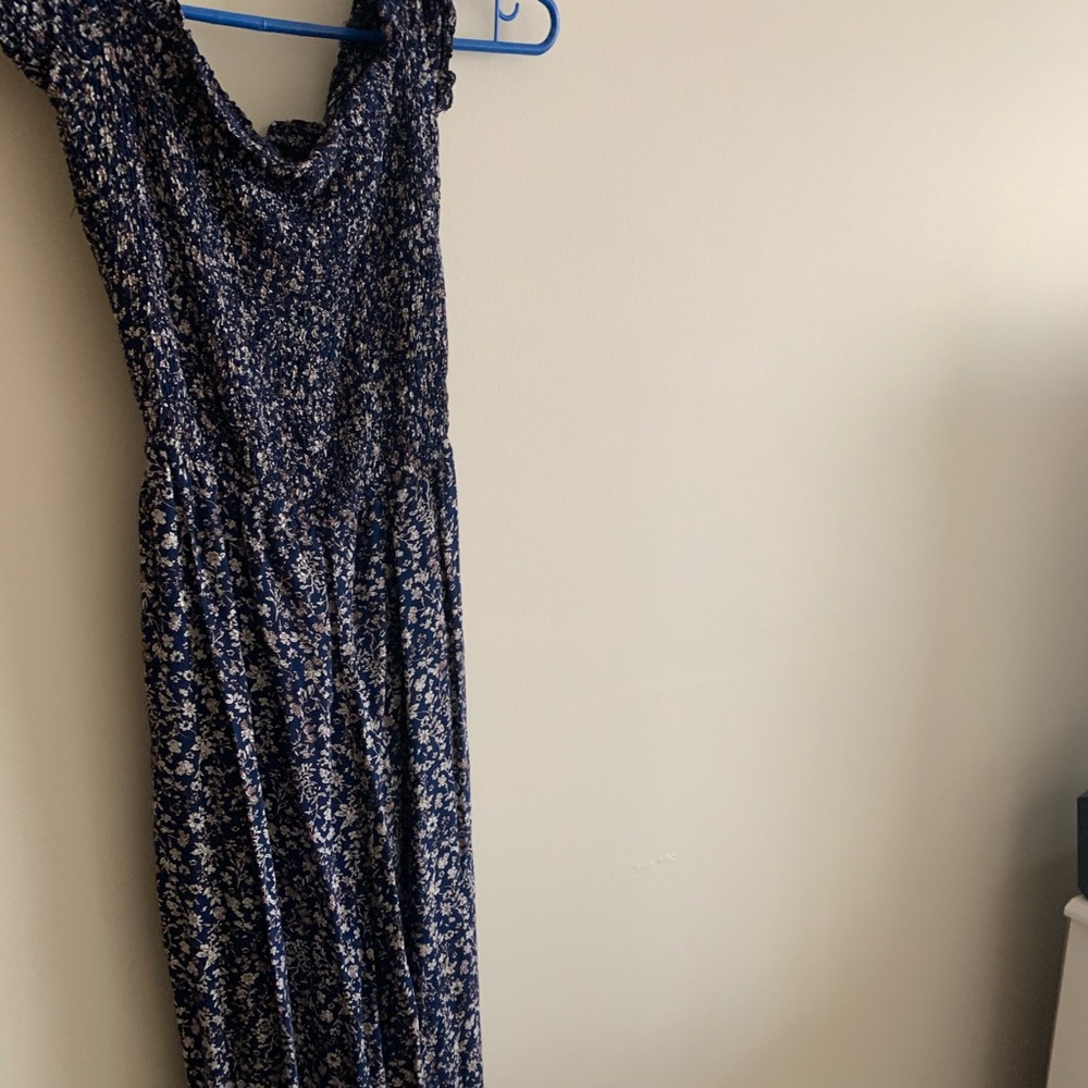 Lulus floral navy blue jumpsuit